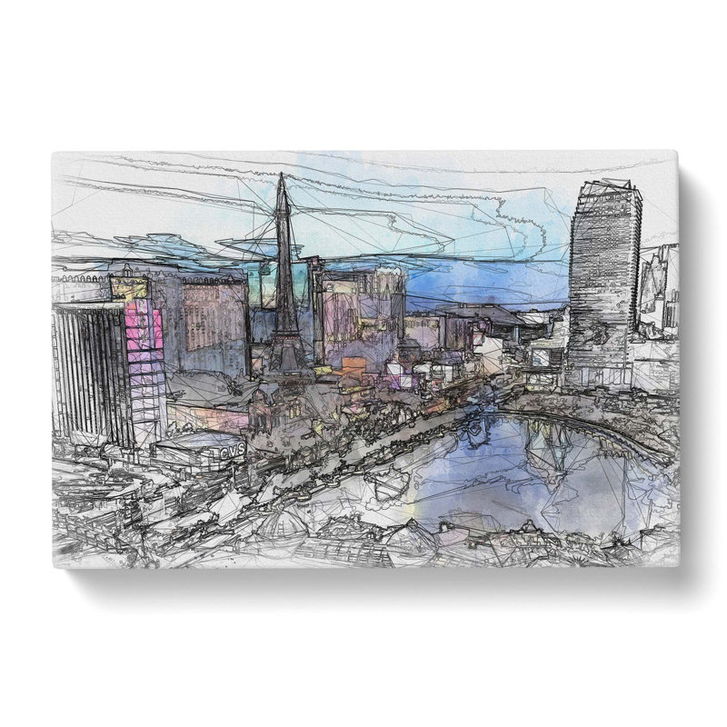 The Las Vegas Strip In Abstract - Wrapped Canvas Print, 35cm H x 50cm W x 3cm D