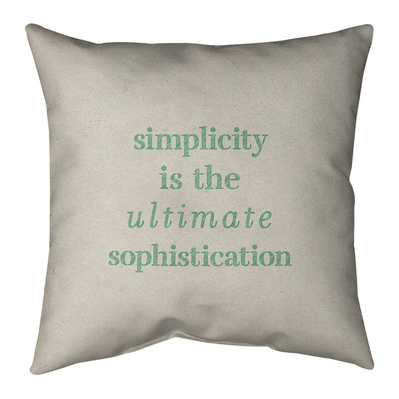 Coussin décoratif simple à la main, 18 po x 18 po, Blanc / Vert