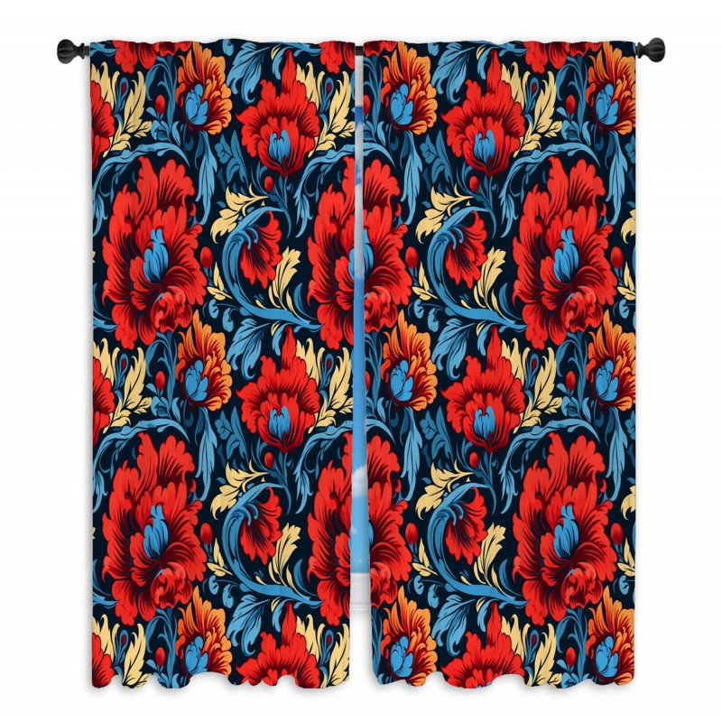 Rideaux à motif floral Nouveau - 2 panneaux, L 40 po x L 54 po