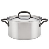 KitchenAid 5-Ply Clad Stainless Steel Induction Stockpot with Lid, 6 Quart