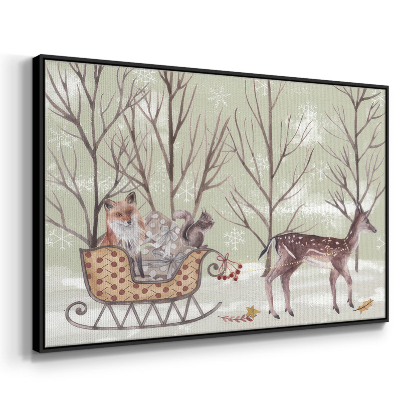 Christmas Time I, Toile avec cadre flottant noir, H 25 po x l 37 po x P 1,5 po