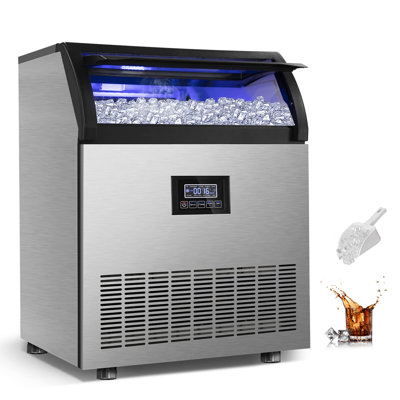 Velivi 360 Lb. Daily Production Cube Clear Ice Freestanding Commercial Use Ice Machines