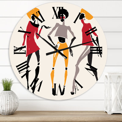 Silhouettes de femmes afro-américaines I - horloge murale moderne