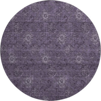 Premium Machine Washable Prisco Eggplant Rug