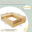 Structure de lit double Montessori avec rails hauts, lit en bois pour enfants avec éclairage DEL et tablette de rangement, naturel-1588582124-1588582126