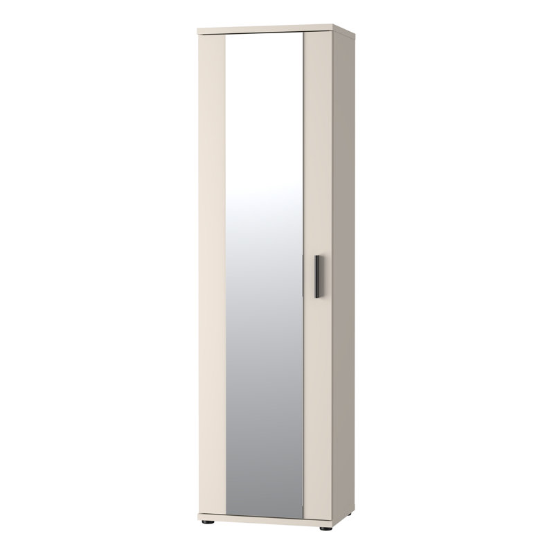 Canonero Modern, 1-door shoe cabinet with floorlength mirror, engineered wood, beige, 50.2 cm W x 179.1 cm H x 34.8 cm D