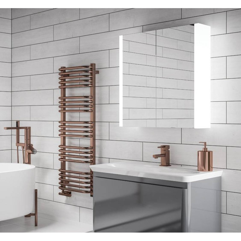 Paragon Surface Mirrored Bathroom Cabinets with Mirror Adjustable Shelves, 70cm H x 66.4cm W x 14cm D, Vertical