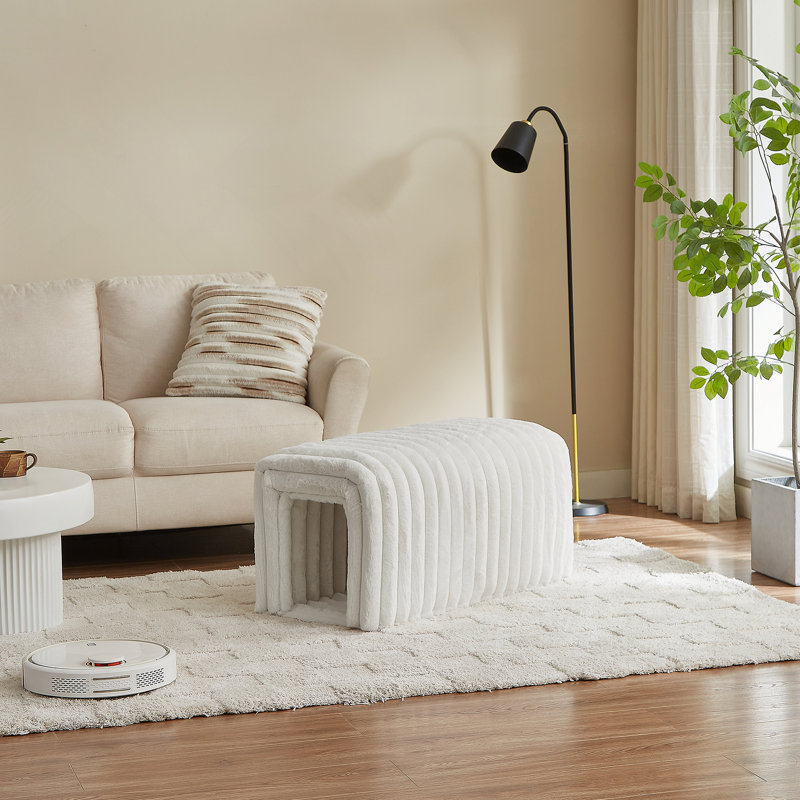 Repose-pieds avec rangement et repose-pieds pour animaux de compagnie, Beige