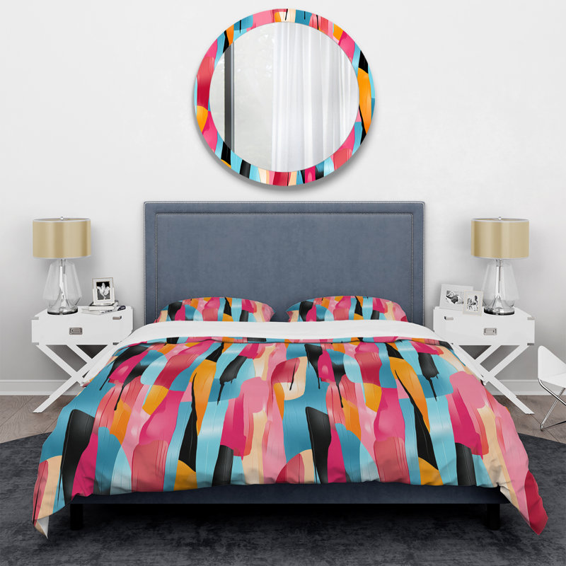 Ensemble de housse de couette Vibrant Serenity, Housse de couette pour grand lit et 2 taies décor