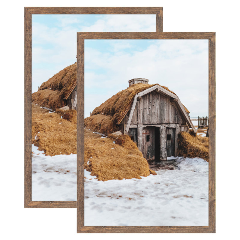 Poster Frames Wall Hanging Picture Frames, 24" x 36", Brown