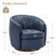 Fauteuil demi-tonneau pivotant en cuir Seraphina-56335270