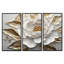 Ensemble de salon art mural pivoines blanches et dorées Bloom III-107212436-107212438