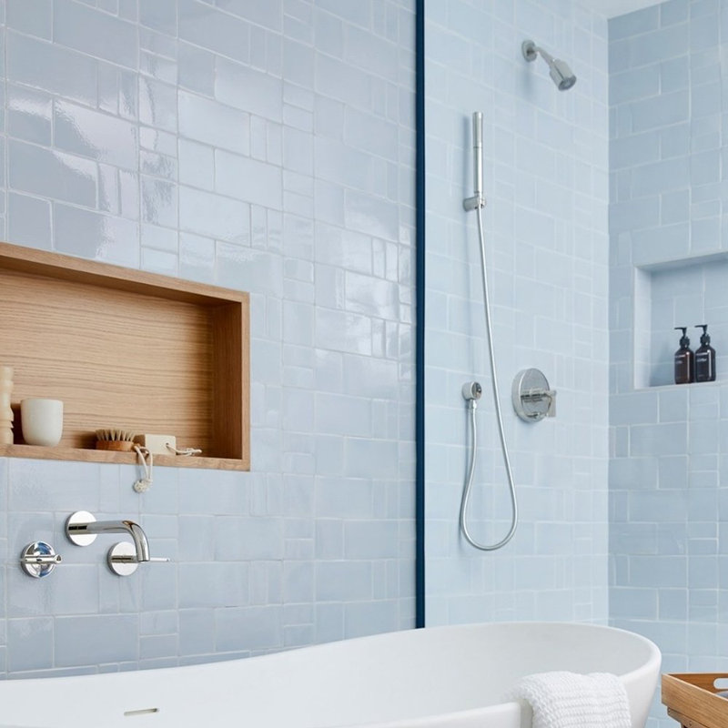 One Showerhead with Arm, Polished Chrome