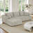 Luxury Chenille L-Shape Sectional Sofa - Khaki, Comfy Sleeper Couch, No Assembly Required-1441385265
