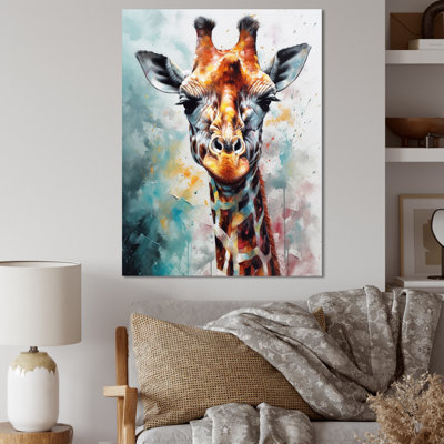 Portrait abstrait de girafe - Art mural girafe