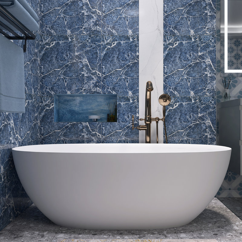 Baignoire de trempage autoportante 65 po. X 29 po. Blanche