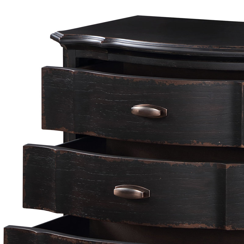 Table de chevet, finition noire antique