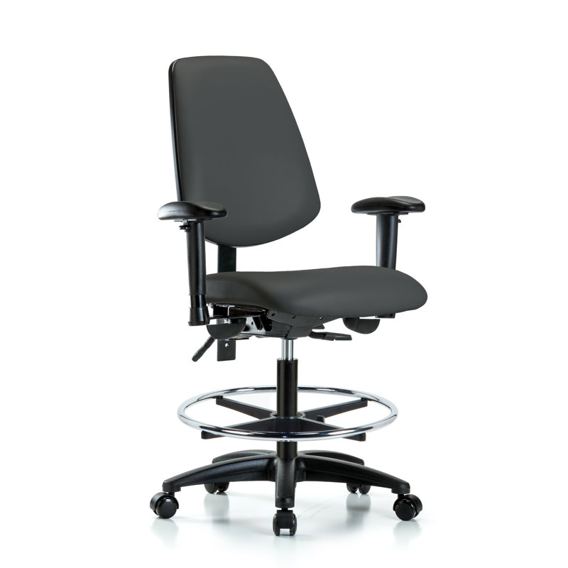 Fauteuil de dessin ergonomique Iyanna, Roulettes, Gris anthracite, Non inclus