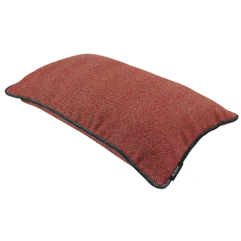 Suwanee Rectangular Cushion, 30 x 50cm, Red/Charcoal
