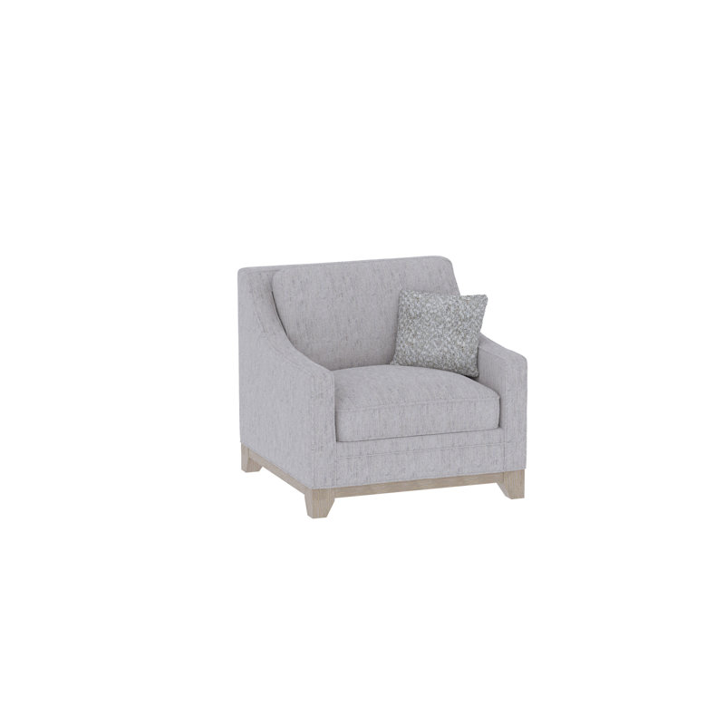 Chaise large de 34 po en gris avec pieds en bois massif Reyonna