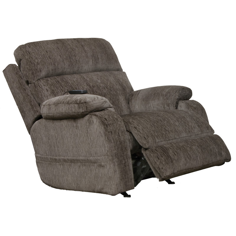 Walberg Upholstered Power Rocker Recliner-Adjustable Headrest & Lumbar & Therapeutic Heat & Massage, Mink