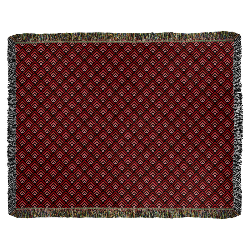 Couverture en coton tissé Katelyn Elizabeth, L 37 po x L 52 po, Rouge
