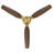 56" Solid Wood 3-Blade Flush Mount Ceiling Fan with Remote No Light