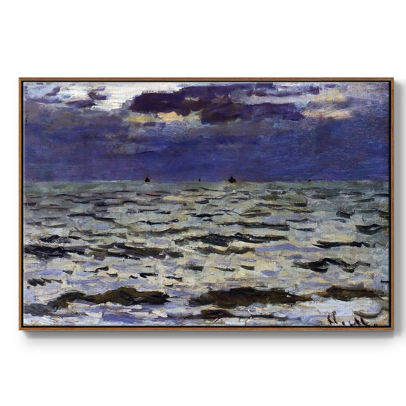 Paysage marin, 1866, reproduction d'art sur toile, H 27 po x l 41 po x P 2 po, Noyer