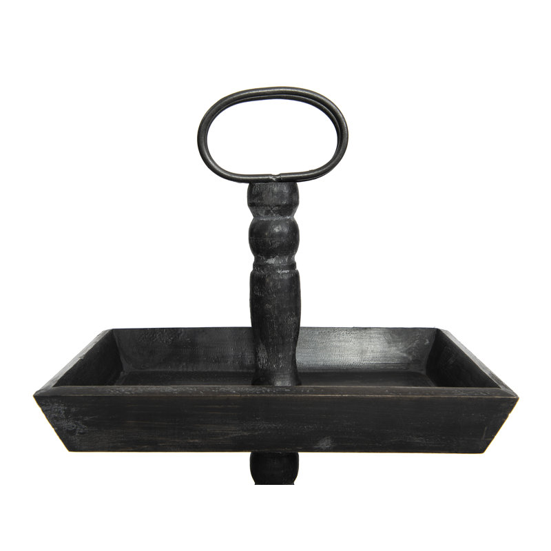 Wood Tiered Stand, Black