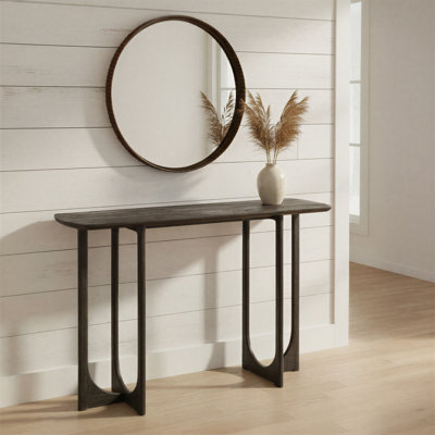 Mango Wood Console Table With Sculptural U-Shaped Legs