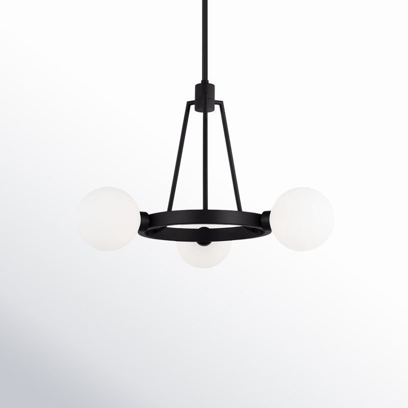 Loane 3 - Light Wagon Wheel Chandelier, Midnight Black
