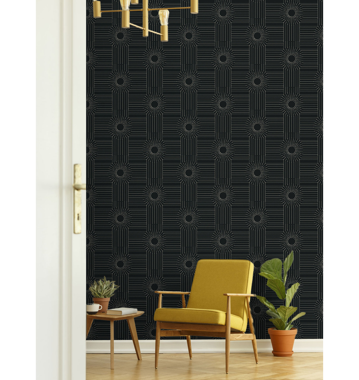 CoEd Wacker Peel & Stick Wallpaper Tile, Onyx, Non-pasted, Paper