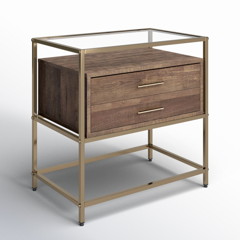 Table de chevet 2 tiroirs Vicini