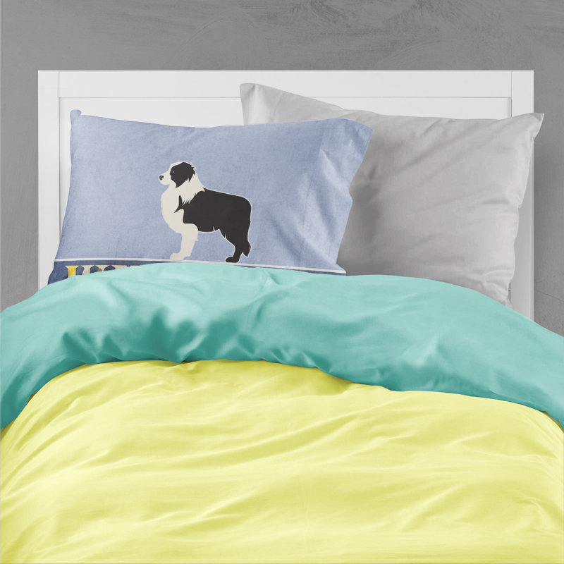 Taie d’oreiller welcome, Border collie noir