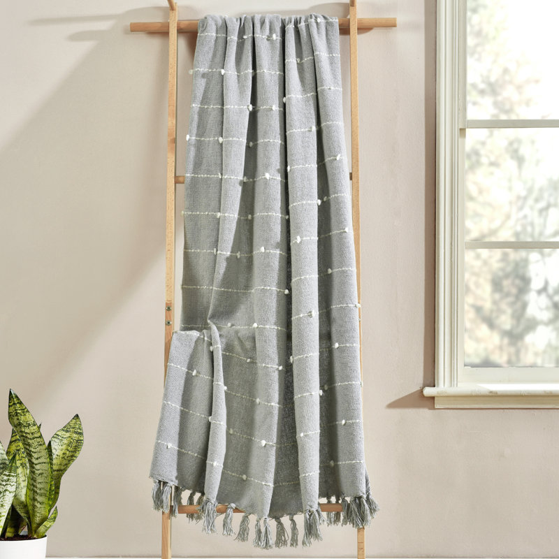 Jeté à franges Lanigan Westwick, Gris pale