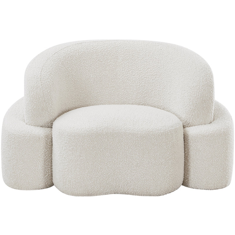 Hinely Upholstered Armchair, Cream Boucle Fabric