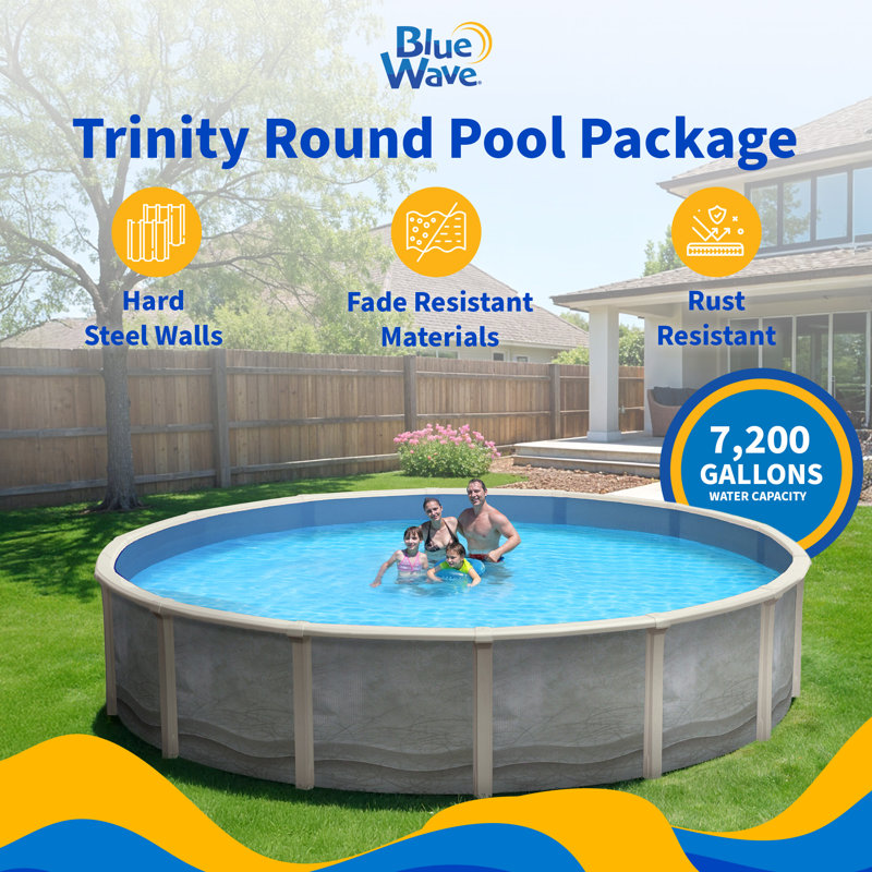 Piscine hors-terre ronde 18 pi 52 po Blue Wave Trinity, 18 pi x 52 pi