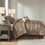 7 Piece Jacquard Comforter Set Brown/Gold-122118679-122118680