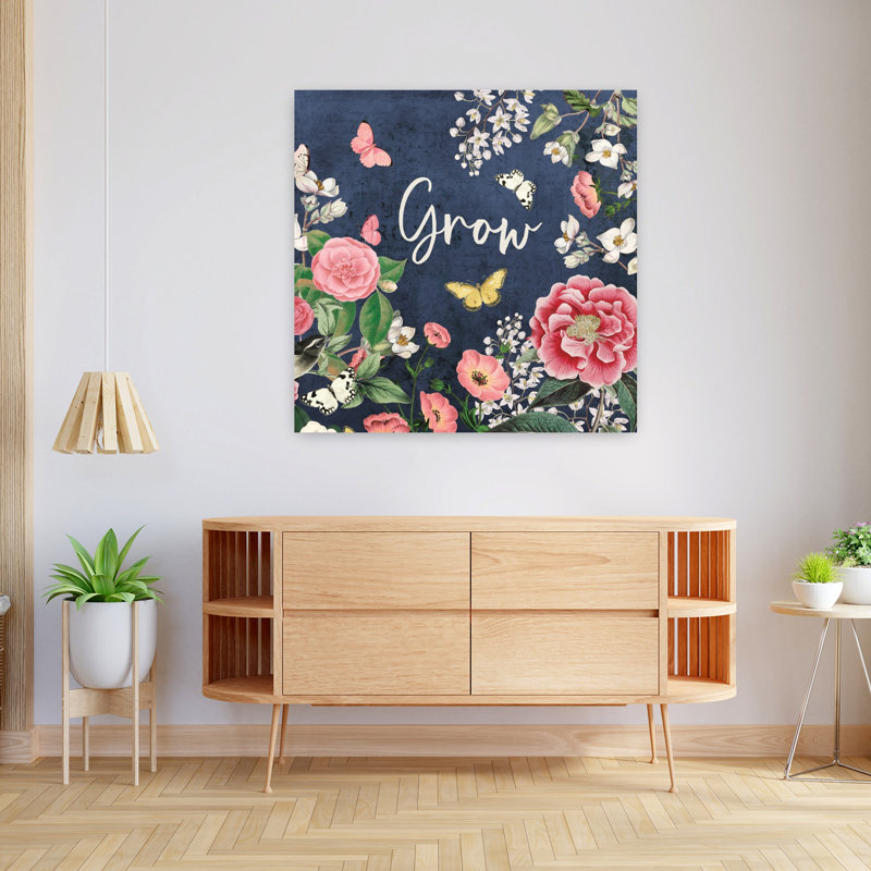 Indigo Garden III, art floral, H 36 po x l 36 po