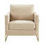 Fauteuil d'appoint rembourré en velours Lincoln-1368256394
