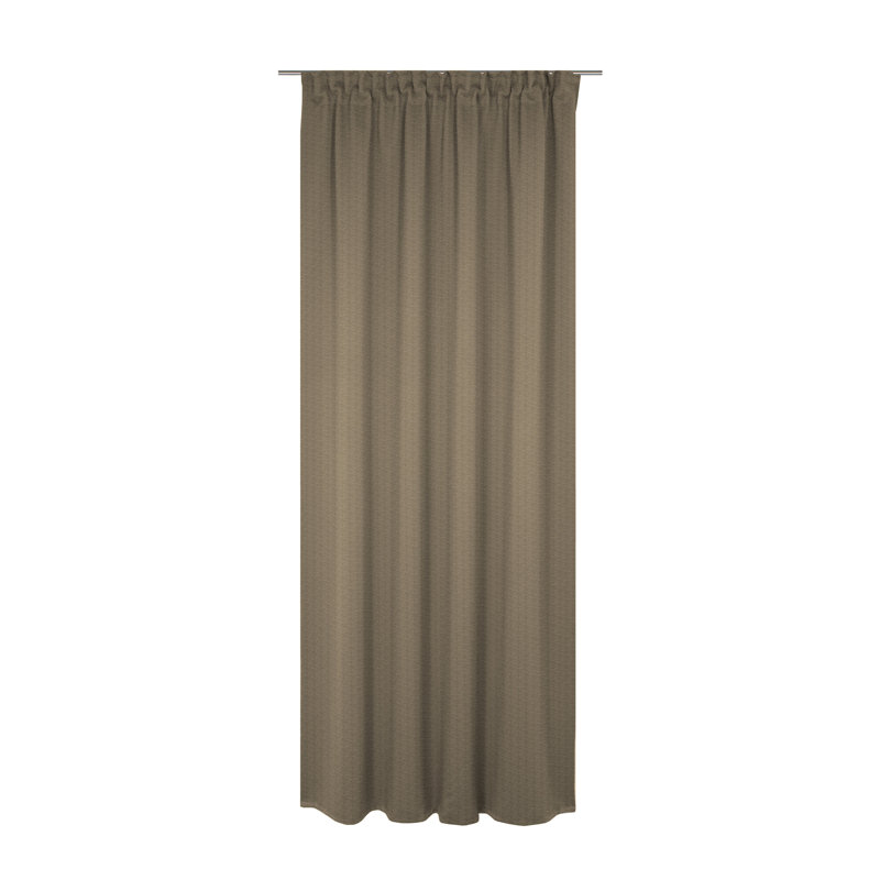 Quaniece Semi Sheer Single Curtain Panel, 245cm H x 135cm W, Brown melange
