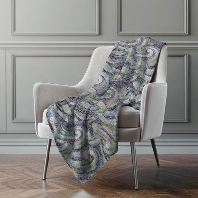 Addison Machine Washable Sherpa Mosaic Waves Throw Blanket