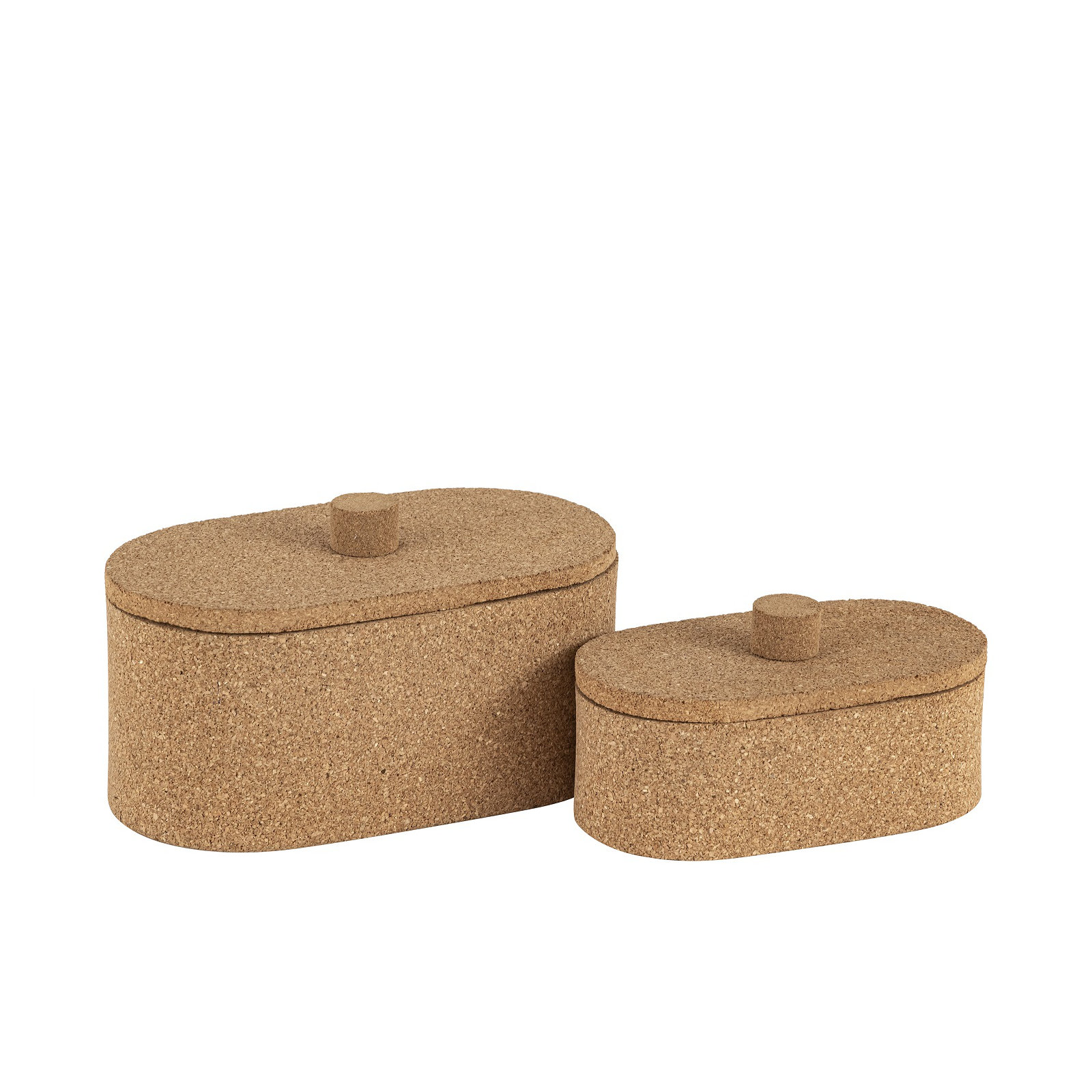 Oval Cork Box Sm, 3.75" H x 4.25" W x 7.75" D