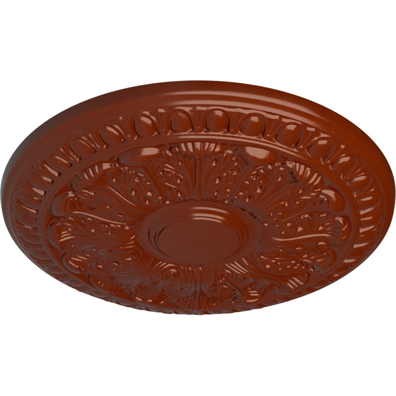 Endurathane Colton Ceiling Medallion, 15 3/4"OD x 1 1/2"P (Fits Canopies up to 4 3/4"), Hand-Painted Firebrick Finish