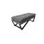 SEAT4U Kenhorst Grey PU Upholstered Pillow Top Bedroom Wooden Bench-414525533-414525523
