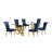 Solie Large Rectangular 95'' L x 46.00'' W Glass Dining Set with Velvet Chairs-81030568-122476574-122476546