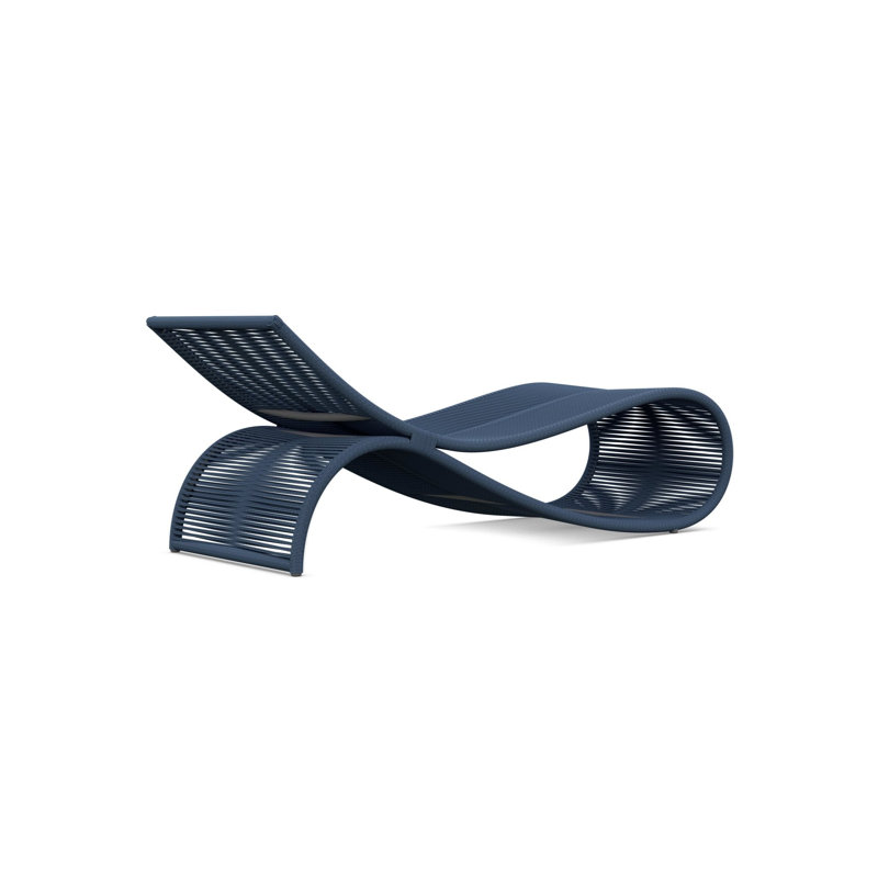 Wave 75.39" Long Single Chaise, Deep Royal