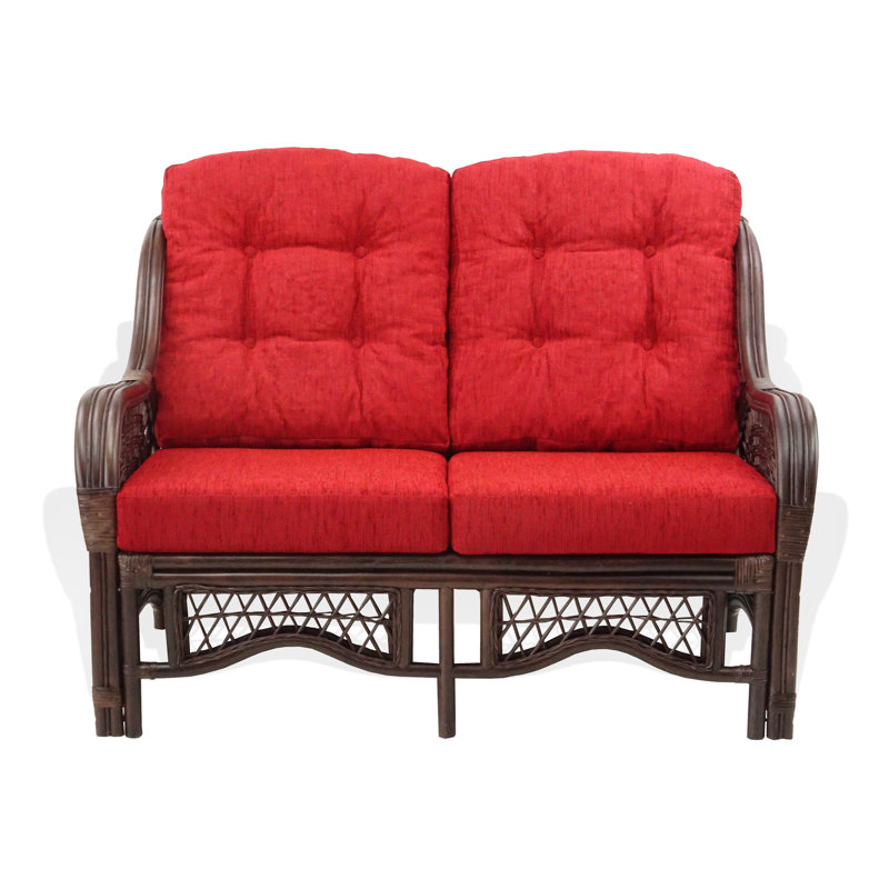48'' Wide Loveseat with Cushions, Red