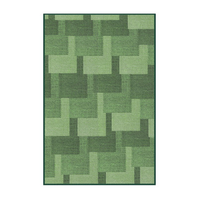 Tapis géométrique vert