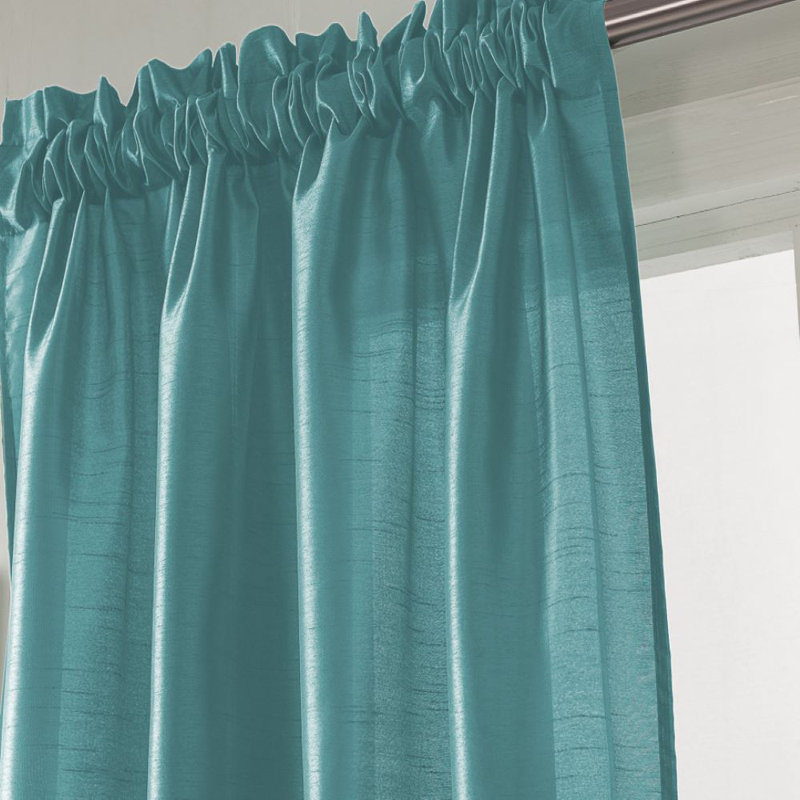 Panneau de rideau de fenêtre semi-transparent Alexzavier, l 54 po x L 84 po, Bleu sarcelle